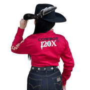 Camisete Feminina Country Manga Comprida Bordada Tx Cowboy 120x