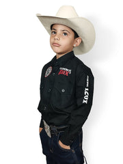 Camisa Country Infantil Bordada Manga Longa Pbr Cowboy 120x