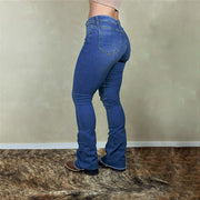 Calça Jeans Feminina Country Americana Cowboy Rodeio Flare