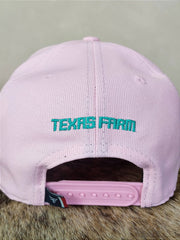 Boné Country Texas Farm Feminino Original Rosa Claro Logo