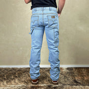 Calça Jeans Estilo Country Masculina Larga Rodeio Pura Raça