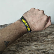Pulseira Country Texas Farm Silicone Original Preto Amarelo