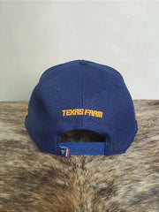 Boné Country Tx Farm Original Logo Escrito Azul e Roxo