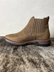 Botina Masculina Cano Curto Couro Zebu Work Bico Quadrado