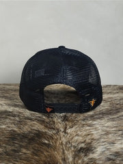 Boné Country Telinha Aba Torta Texanos Farm Preto Laranja