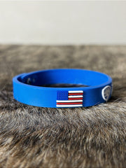Pulseira Country Silicone Ariat Azul Claro Ajustável Premium