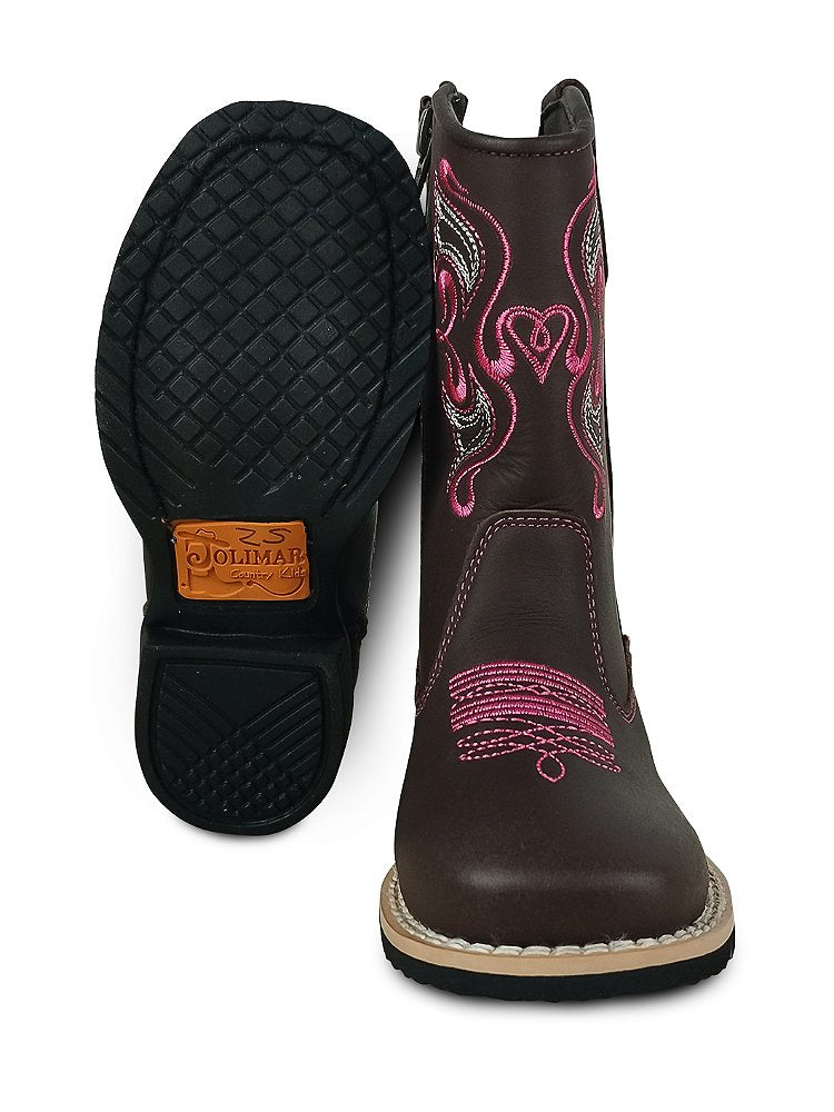 Bota Country Infantil Texana Couro Cowboy Caipira Jolimar