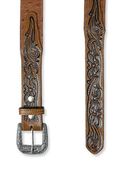 Cinto Country Texano Cowboy Preto Marrom Couro De Avestruz