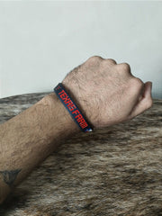 Pulseira Country Tx Farm Silicone Bandeira Preto Vermelho