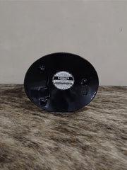 Fivela Bull Rider Preta e Prata Oval Master Country Western