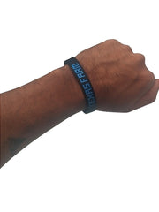 Pulseira Country Texas Farm Silicone Original Preto e Azul