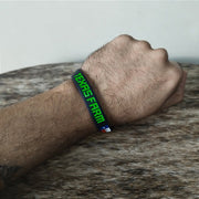 Pulseira Country Texas Farm Silicone Original Preto e Verde