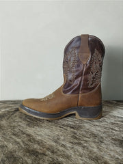 Bota Texana Masculina Couro Cowboy Solado Jump Original Bege