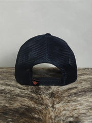 Boné Country Telinha Aba Curva Texanos Americano Preto Azul