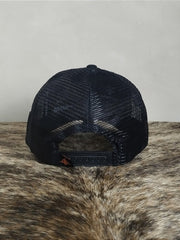 Boné Country Telinha Aba Curva Texanos Trucker Preto Branco