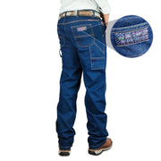 Calça Jeans De Trabalho Masculina Carpinteira Reforçada Boiadeiro