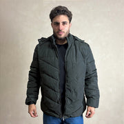 Jaqueta Masculina Puffer Blusa De Frio Com Capuz Verde