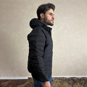 Jaqueta Casaco Masculino Blusa Puffer Inverno Zíper Preto