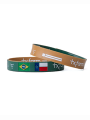 Pulseira Country Texas Farm Silicone Bandeira Verde Amarela