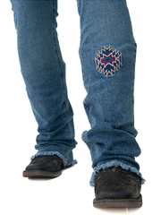 Calça Jeans Feminina Texas Farm Flare Barra Larga Country