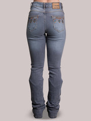 Calça Jeans Feminina Texas Farm Country Bordada Flare Agro