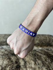 Pulseira Country Silicone Ariat Roxo Púrpura Ajustável Agro