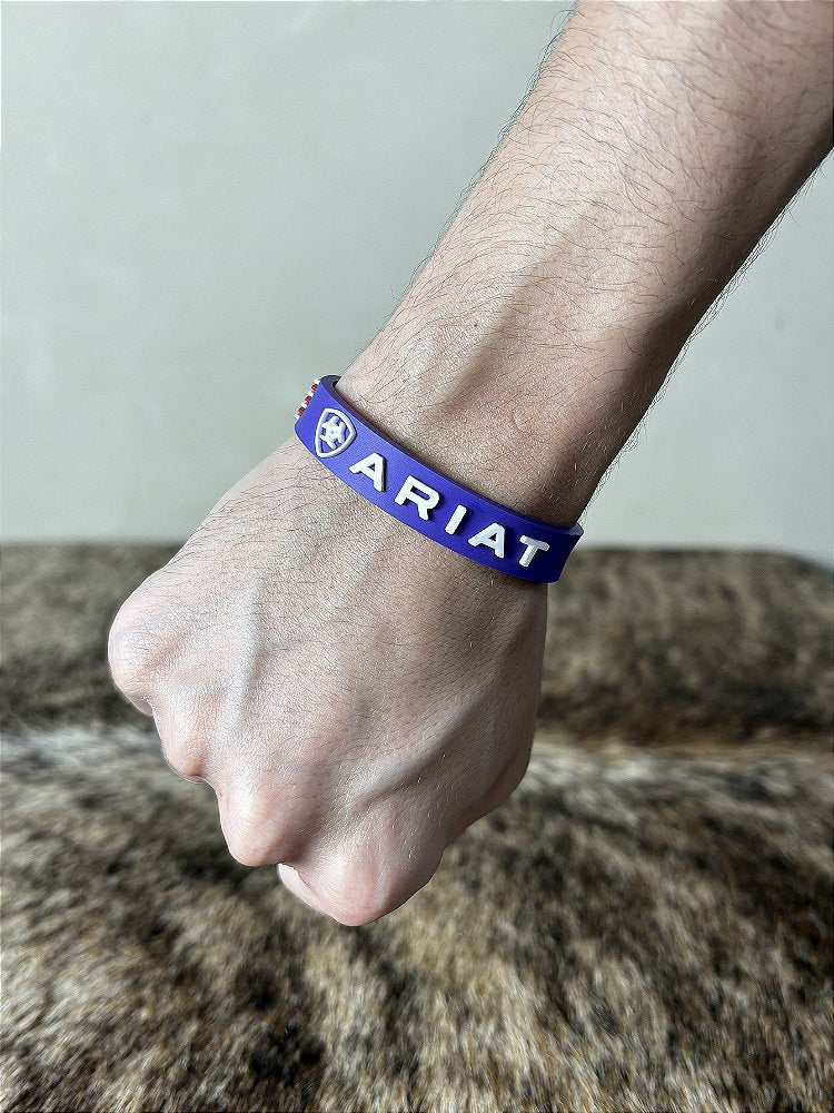 Pulseira Country Silicone Ariat Roxo Púrpura Ajustável Agro