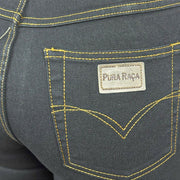 Calça Jeans Feminina Flare Bootcut Cintura Alta Lycra Pura Raça