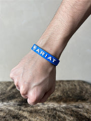 Pulseira Country Silicone Ariat Azul Claro Ajustável Premium