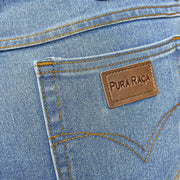 Calça Jeans Feminina Flare Bootcut Cintura Alta Lycra Pura Raça