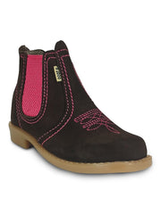 Bota Botina Infantil Rodeio Cowboy Couro Cano Curto Agro Top