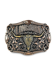 Fivela Estilo Country Long Horn Metal Cavalo Cavalgada Top