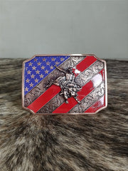 Fivela Bull Rider Bronze Bandeira EUA Master Country Western