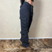Calça Jeans Feminina Cargo Levanta Bumbum Cintura Alta Top