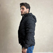 Jaqueta Masculina Puffer Blusa De Frio Com Capuz Preto