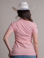Camiseta Texas Farm Polo Feminina Original Agro Rosa Claro