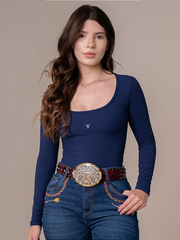 Body Texas Farm Original Manga Longa Canelado Neutral Agro