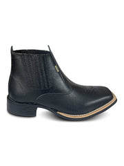 Botina Masculina Para Trabalho De Couro Bico Quadrado F1000
