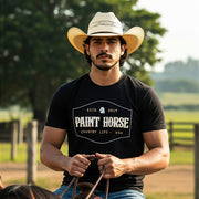 Camiseta Masculina Preta Country Manga Curta Paint Horse