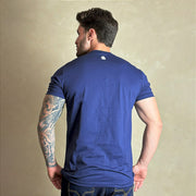 Camiseta Masculina Country Azul Bandeira EUA Paint Horse