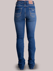 Calça Jeans Feminina Texas Farm Bordada Tradicional Flare