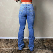 Calça Jeans Feminina Flare West Country Texana Farm Clara