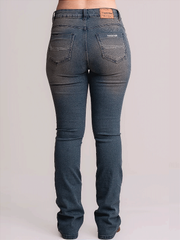 Calça Jeans Feminina Country Flare Bordada Rodeio Texas Farm