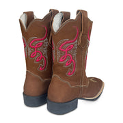 Bota Feminina Texana Bico Quadrado Solado Borracha Rodeio