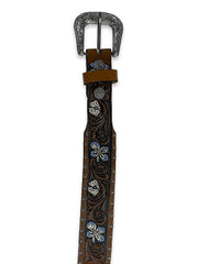 Cinto Country Infantil Feminino Couro Cowboy Rodeio Floral