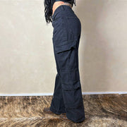 Calça Jeans Feminina Cargo Levanta Bumbum Cintura Alta Top