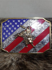 Fivela Country BullRider Master Cowboy Montaria Bandeira EUA
