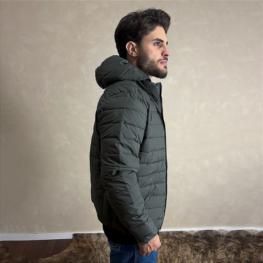 Jaqueta Casaco Masculino Blusa Puffer Inverno Zíper Verde