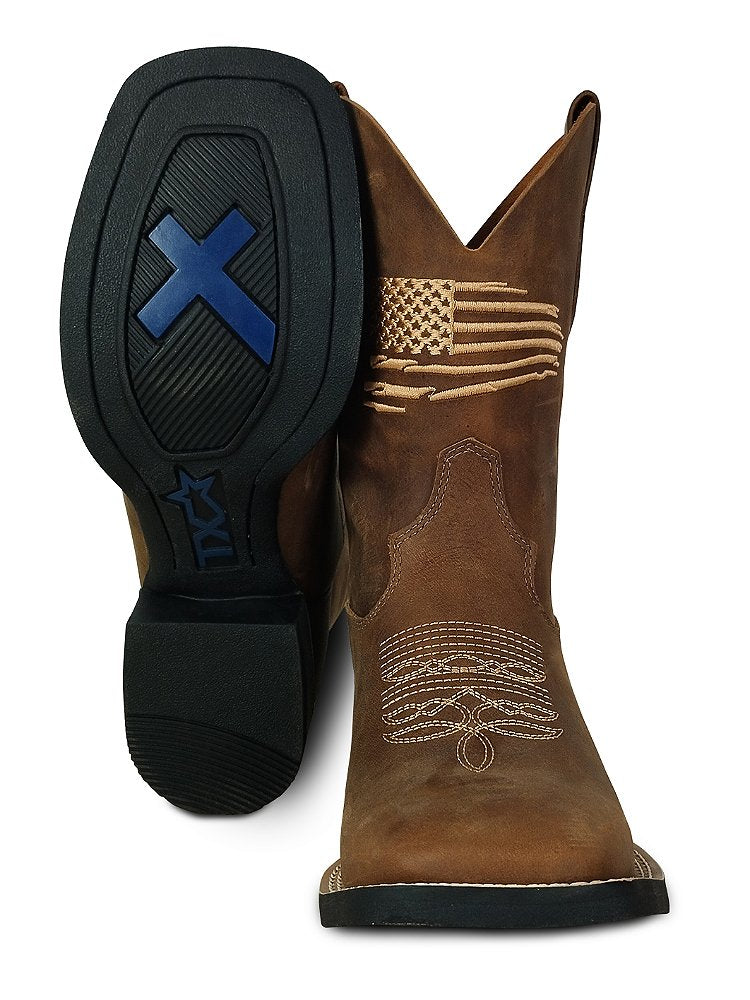 Bota Botina Texana Masculina Bico Quadrado Couro Texas Star