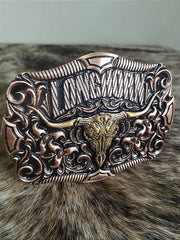 Fivela Long Horn Bronze Master Cowboy Country Estilo Western